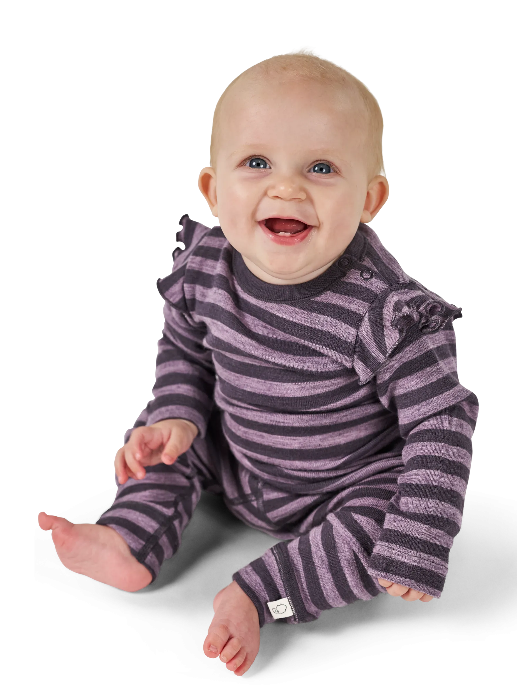 Bluse i merinould til baby