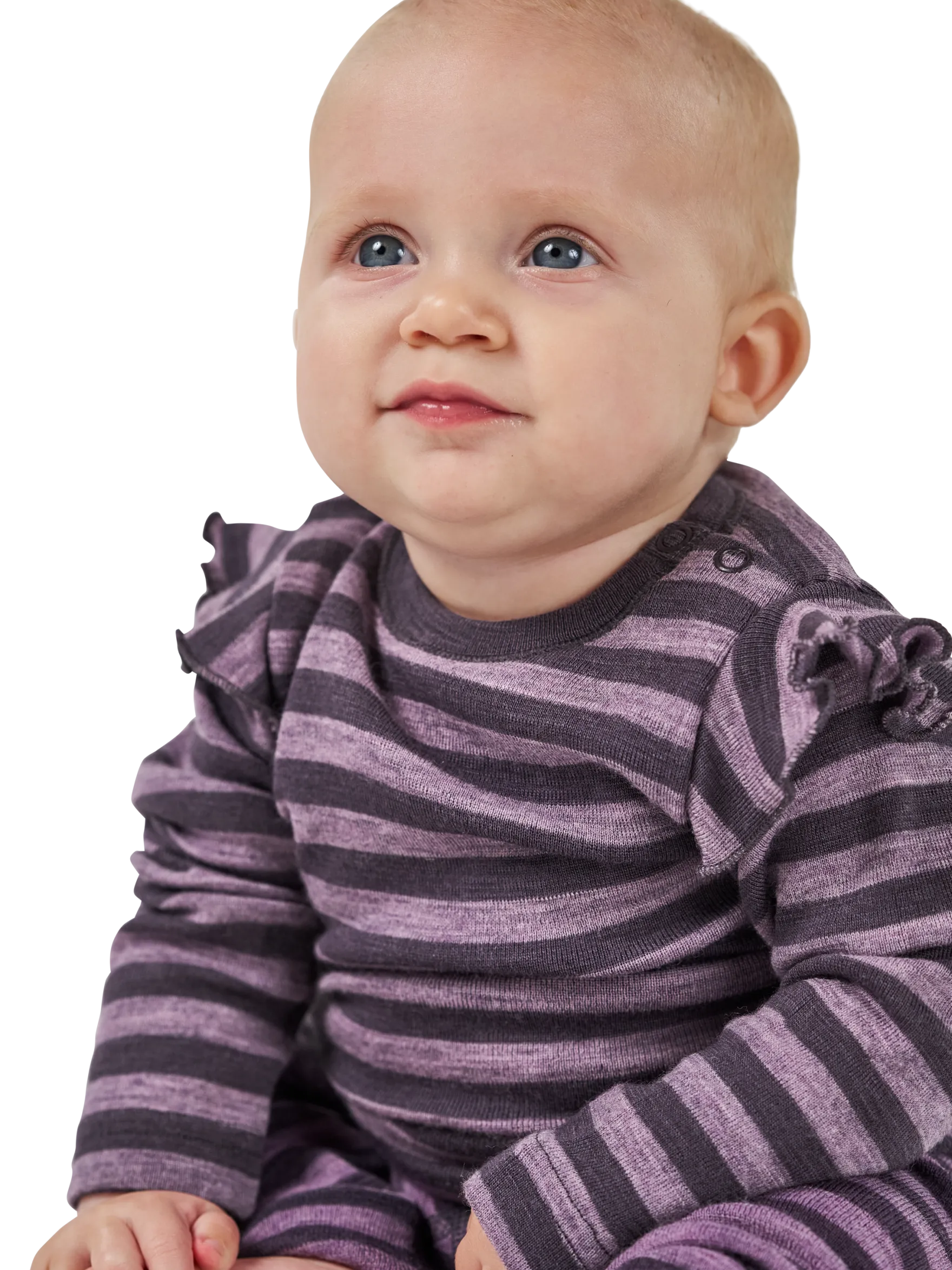 Bluse i merinould til baby