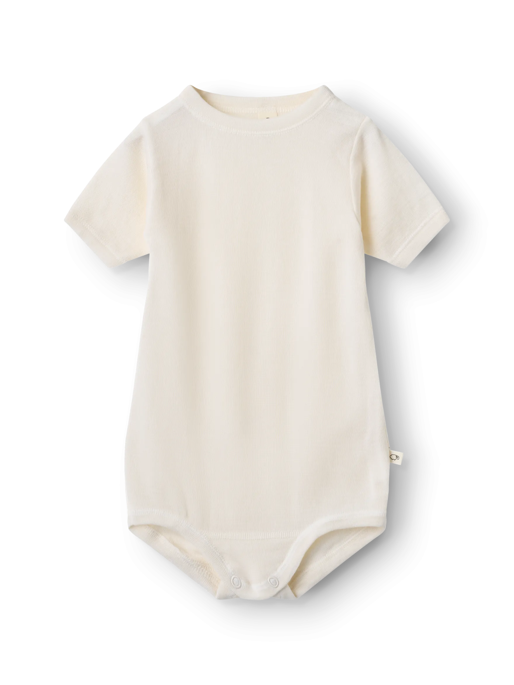 Body m/ korte ærmer i merinould/silke til baby (2-pak)
