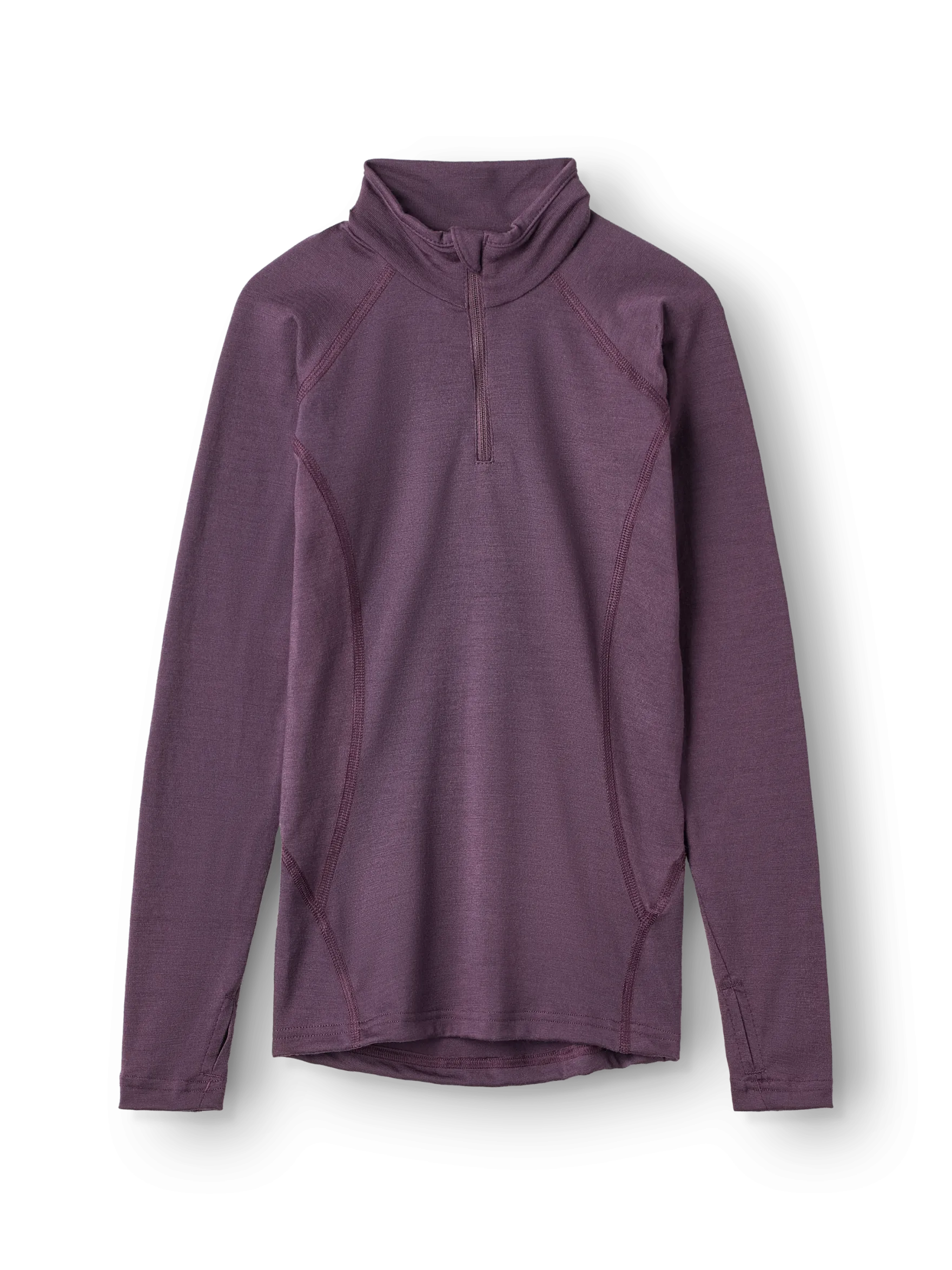 Half-zip bluse i merinould til børn