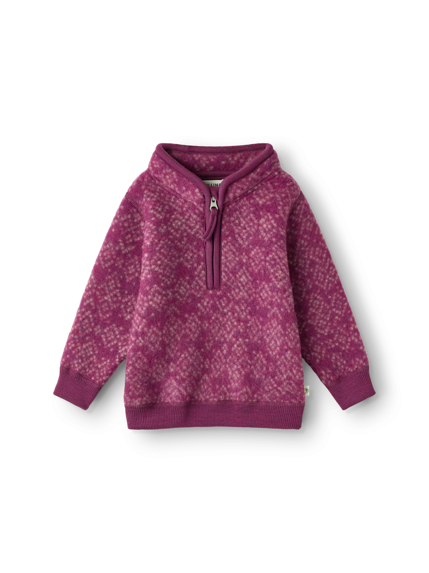 Half-zip jakke i merinouldfleece til baby