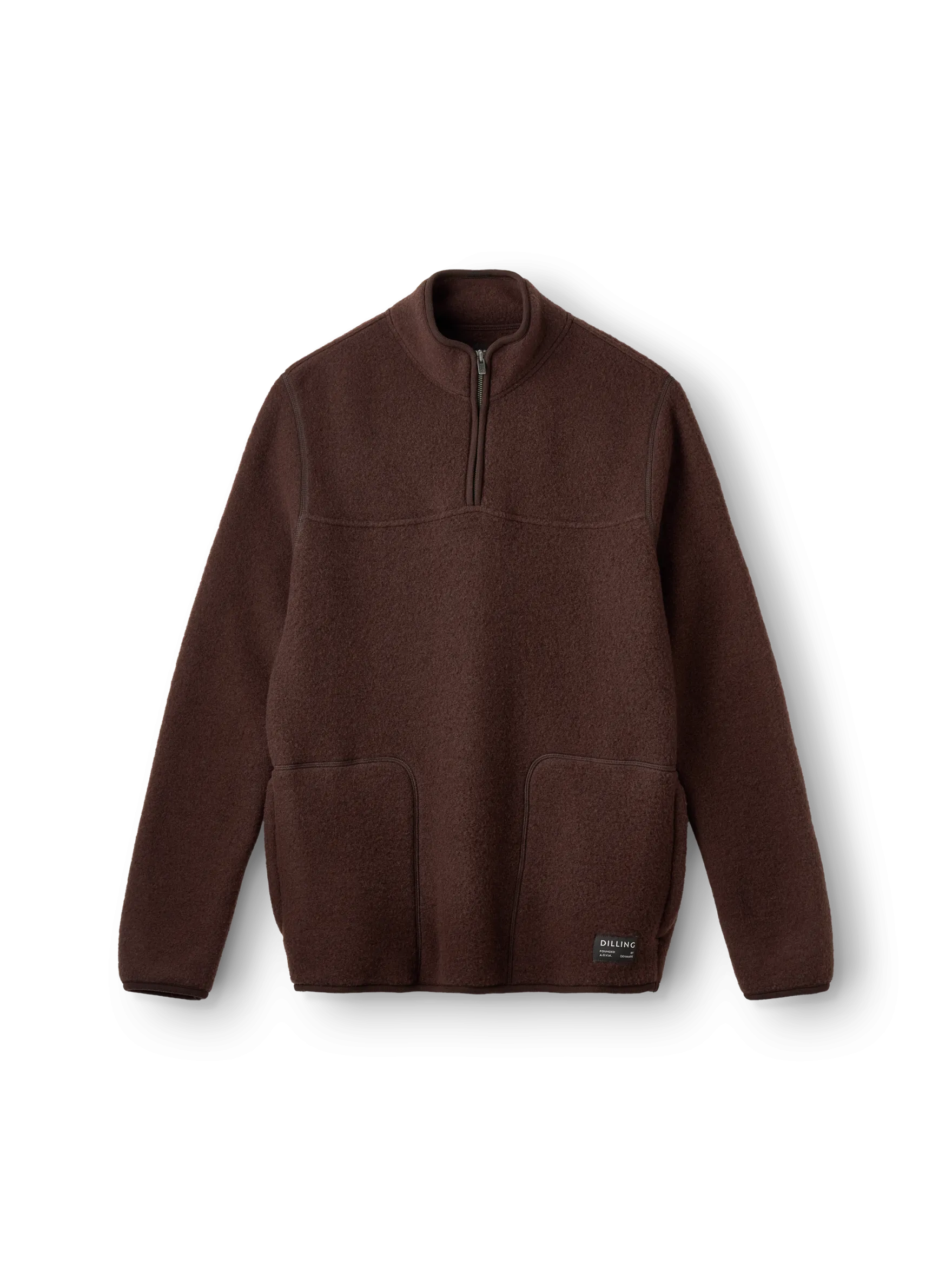 Half-zip jakke i merinouldfleece til mænd