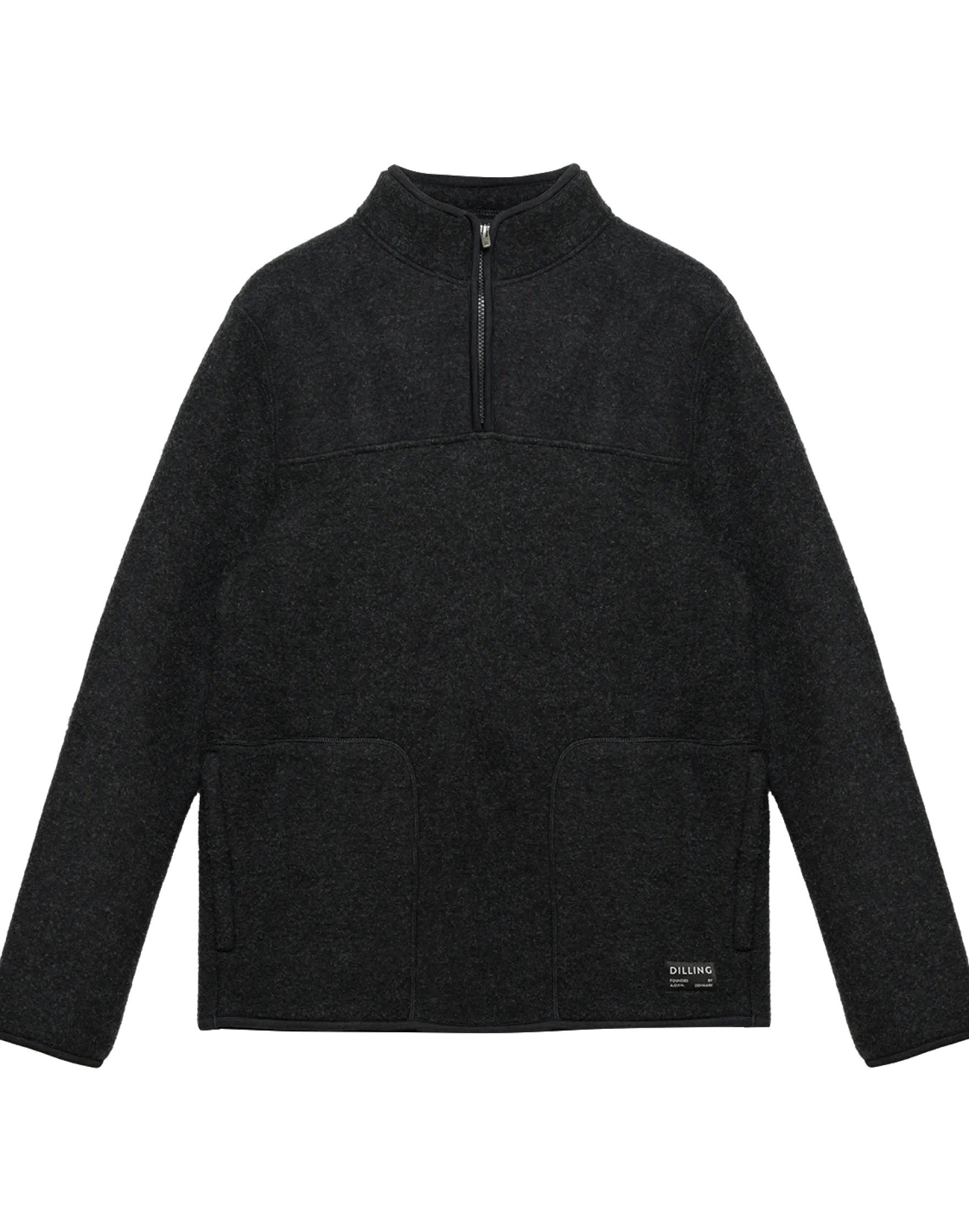 Half-zip jakke i merinouldfleece til mænd