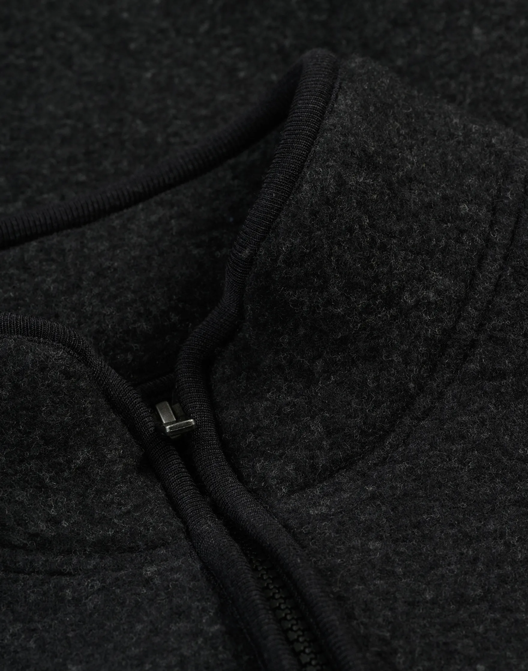 Half-zip jakke i merinouldfleece til mænd