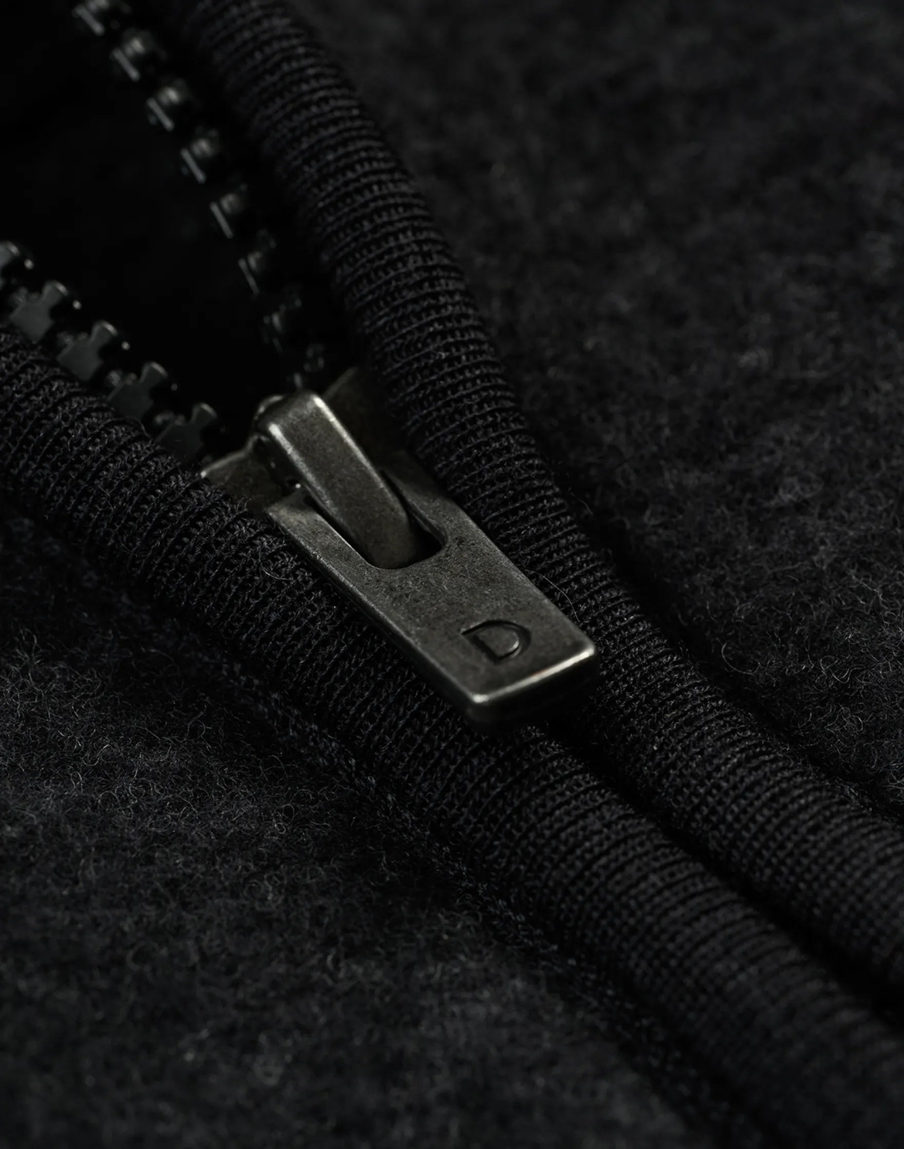 Half-zip jakke i merinouldfleece til mænd