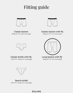 Lange boxershorts med gylp i merinould til mænd