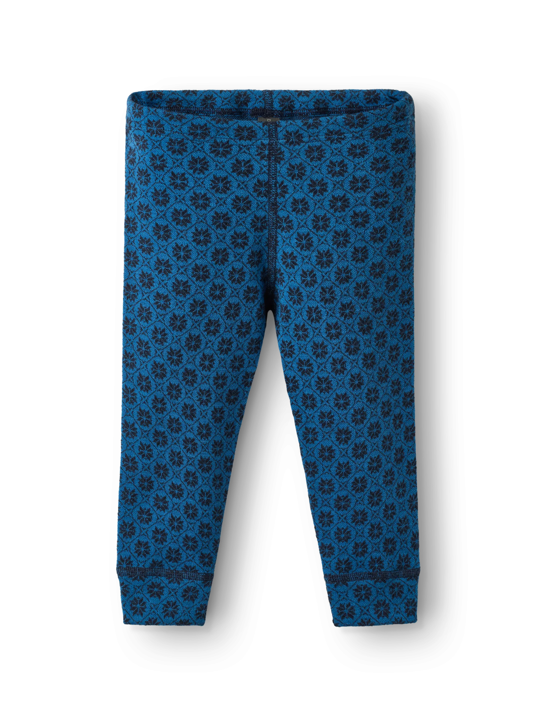 Leggings i merinould med nordisk mønster til baby