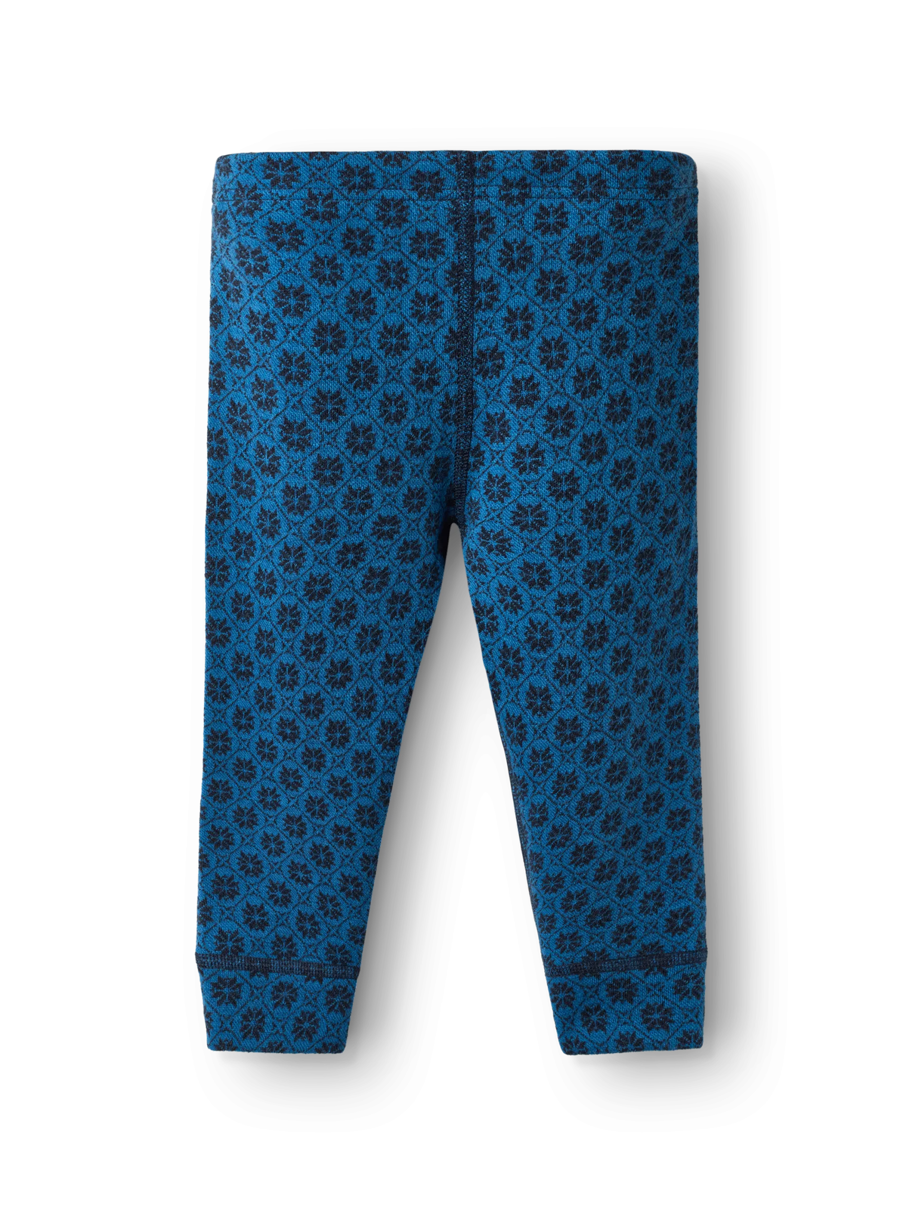 Leggings i merinould med nordisk mønster til baby