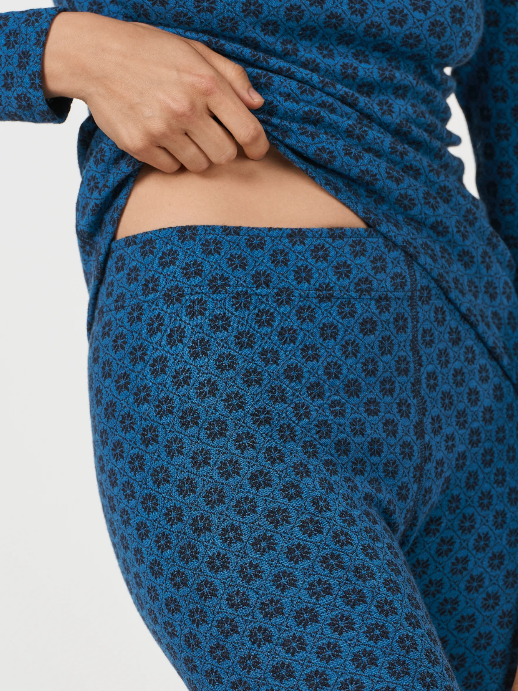 Leggings i merinould med nordisk mønster til kvinder