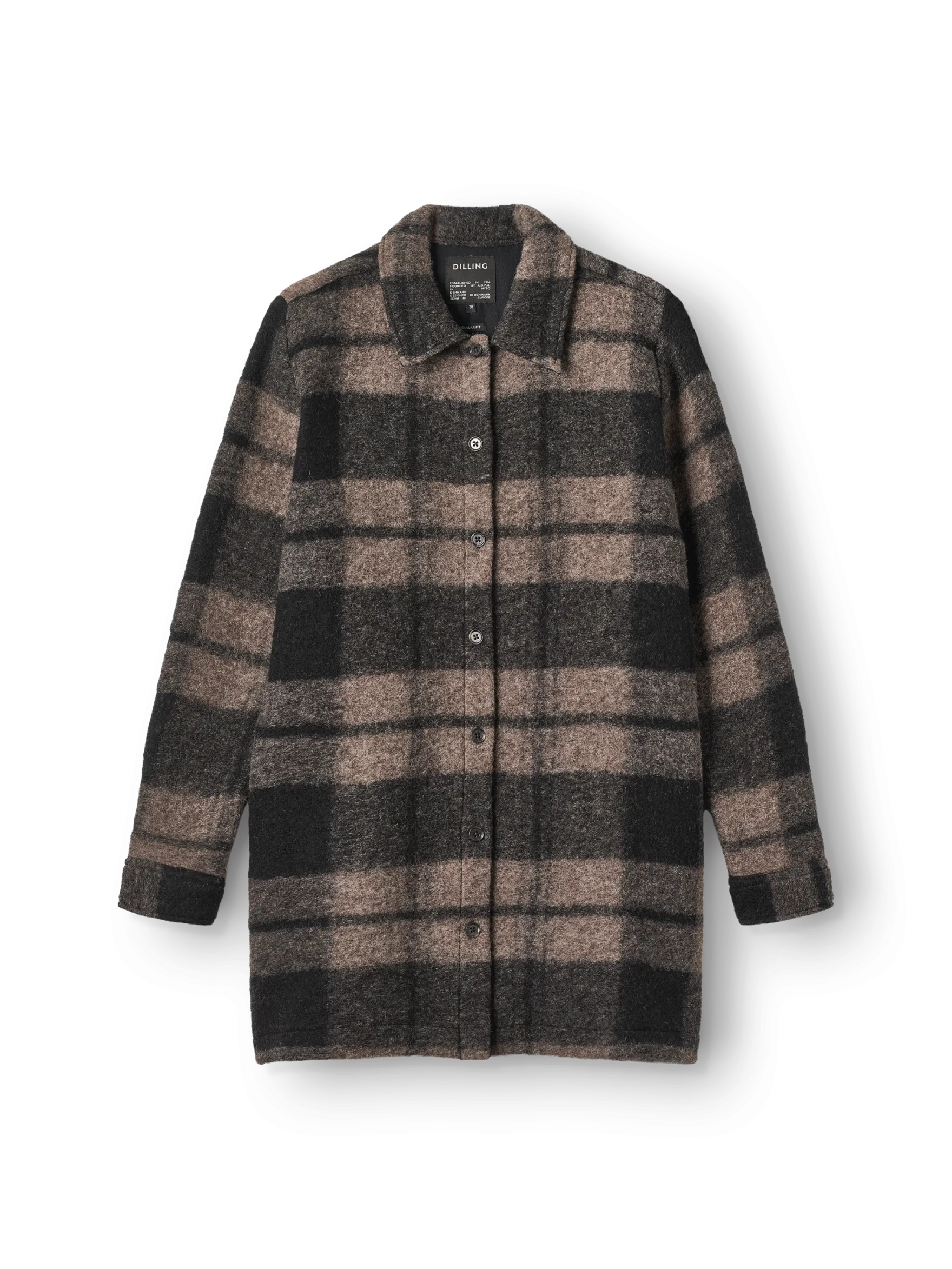 Overshirt i uld/bomuld til kvinder