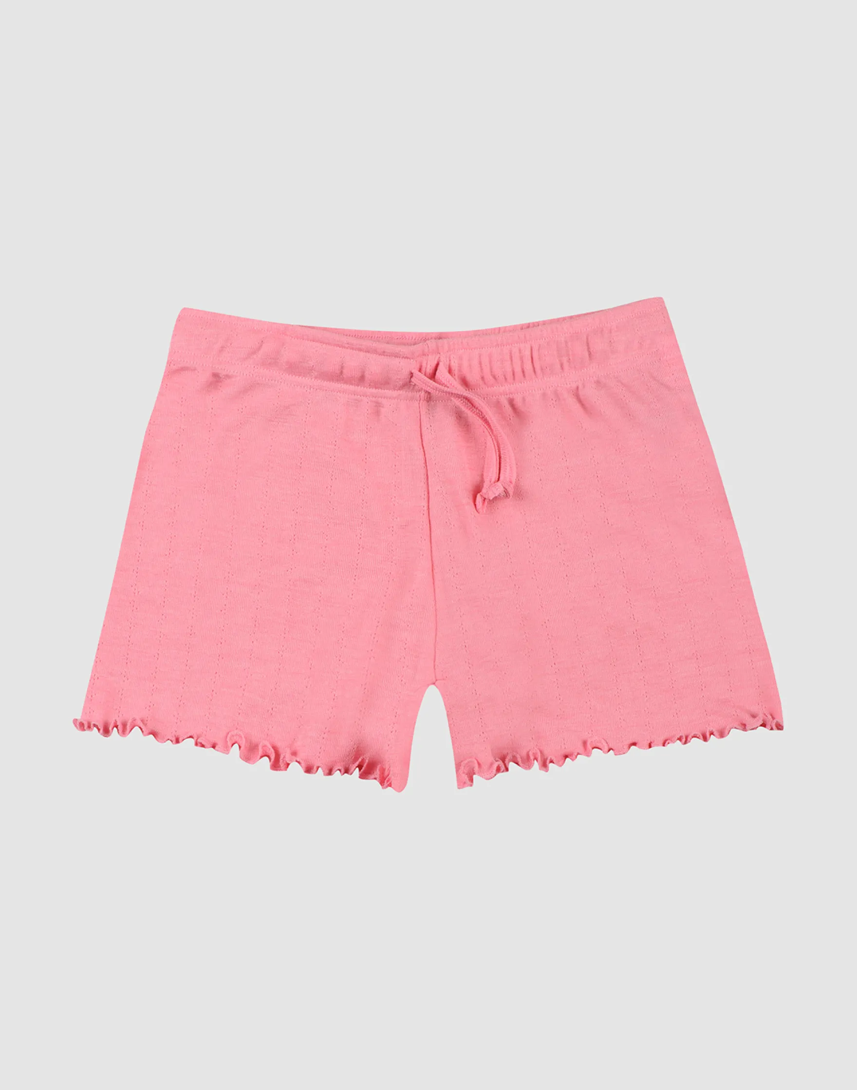 Shorts med hulmønster i merinould til børn