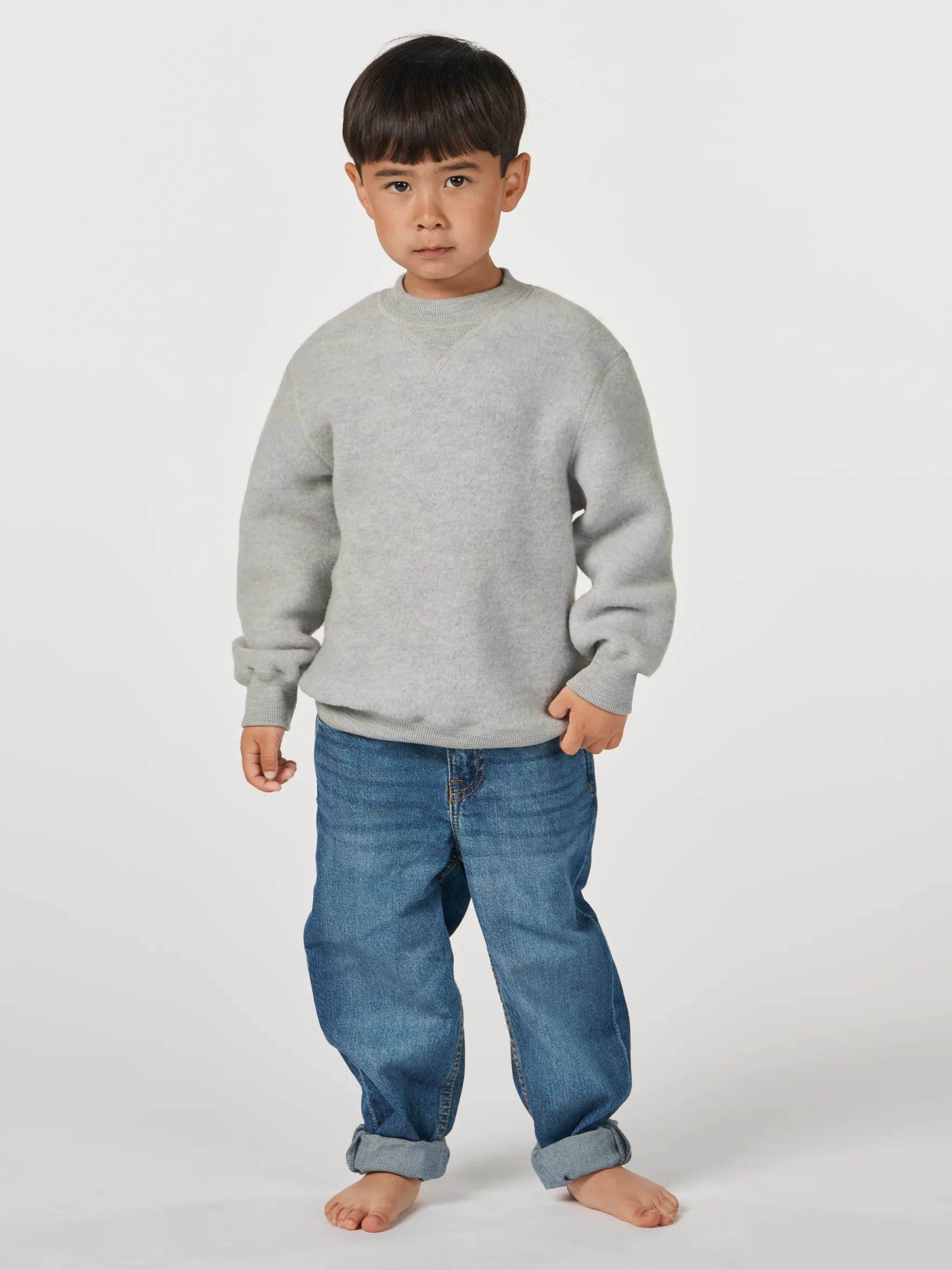 Sweatshirt i merinouldfleece til børn