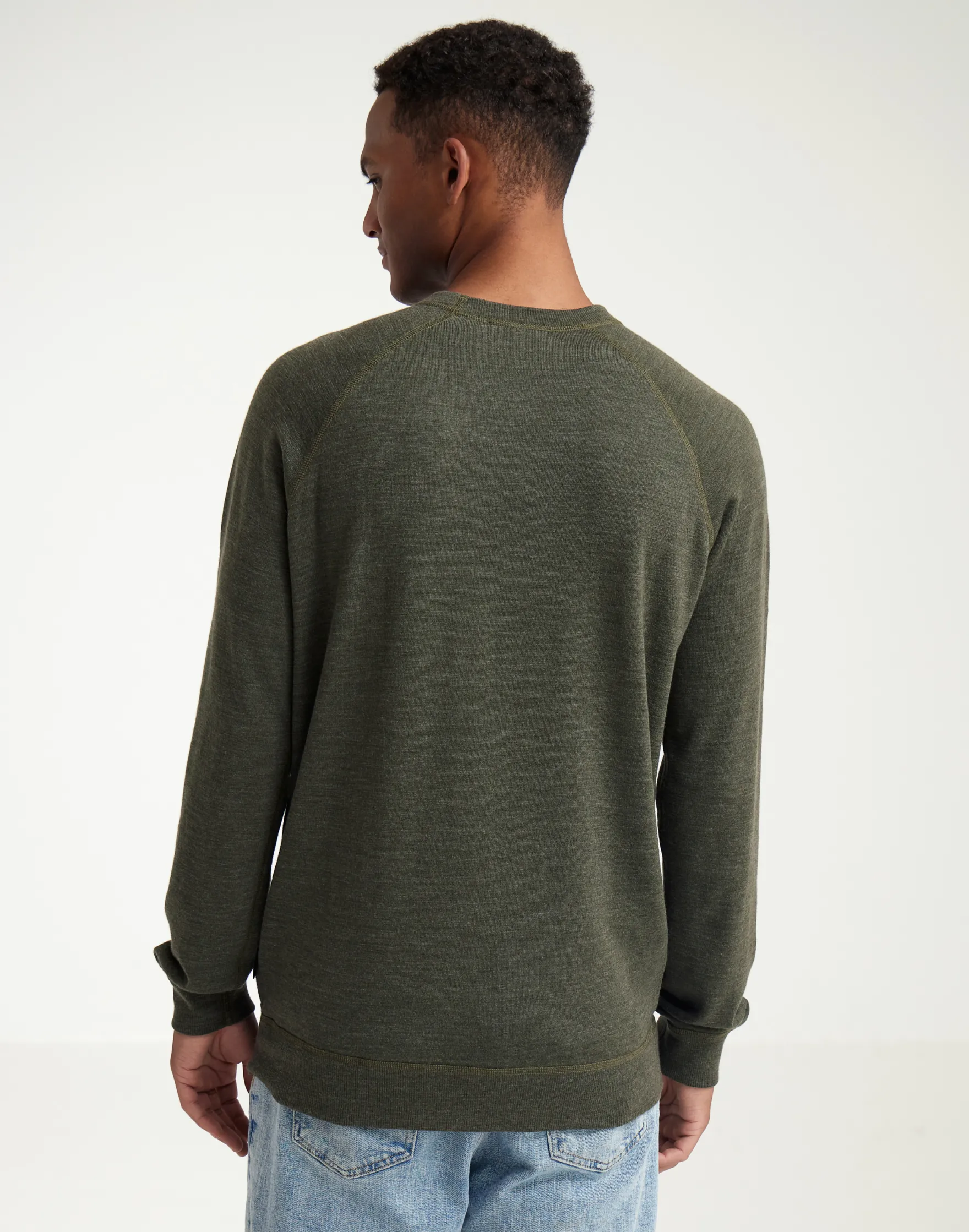 Sweatshirt i merinouldfrotté til mænd