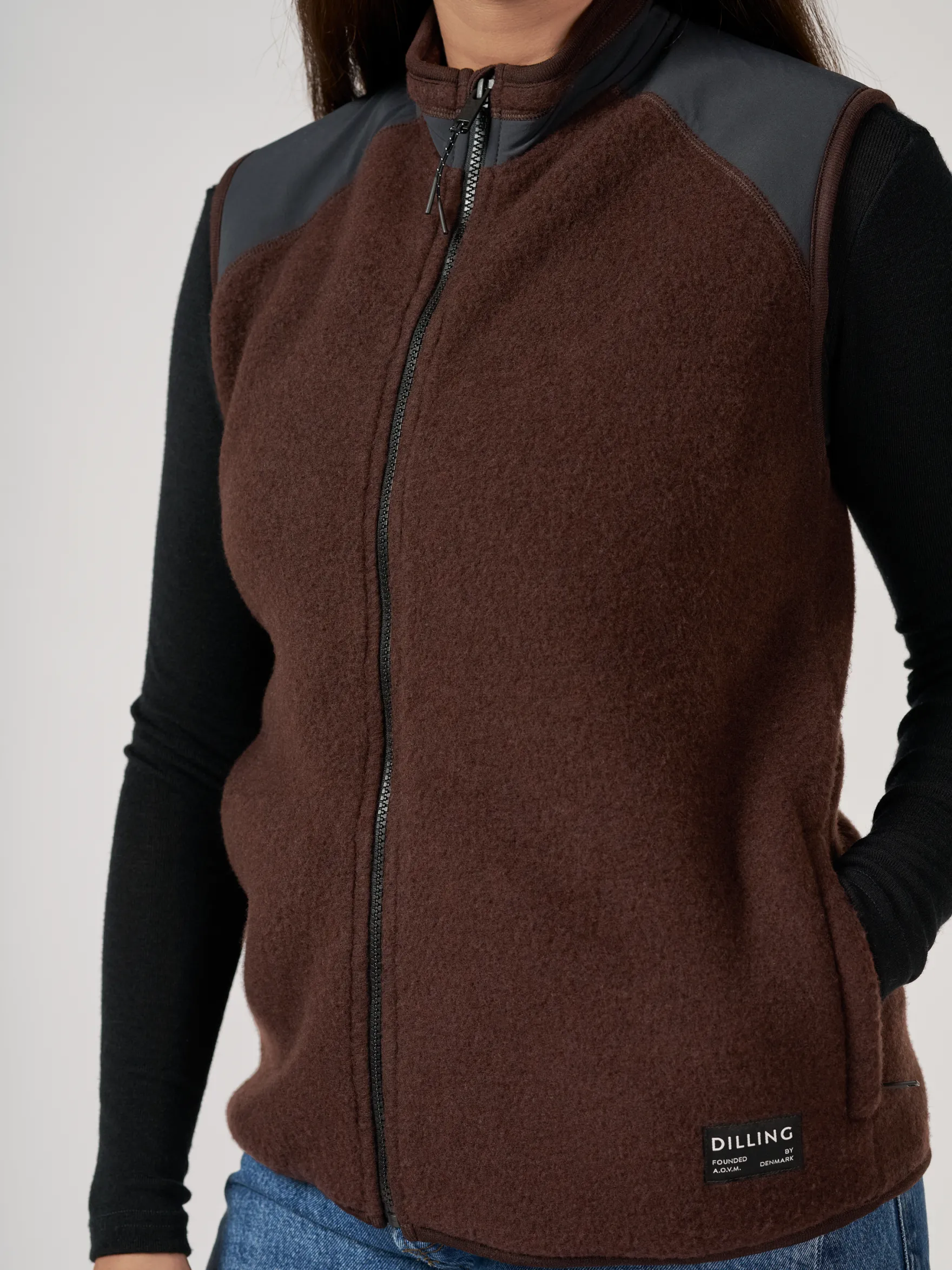 Vest i merinouldfleece til kvinder