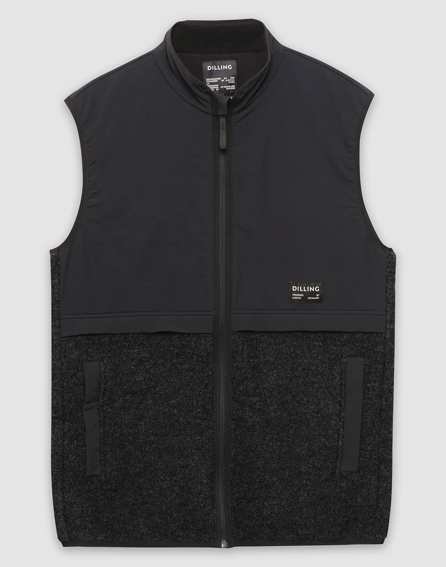 Vest i softshell/uldteddy til mænd